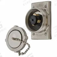 HUBBELL Locking Inlet: Non-NEMA, Silver, 250V DC/600V AC, 20 A_30 A, 3 Pole, 4 Blade (MPN HBL22CM428). Key specifications — Voltage Rating: 250V DC/600V AC; Brand: HUBBELL.
