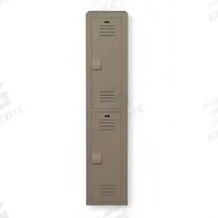BRADLEY Wardrobe Locker: 15 in x 18 in x 72 in, Louvered, 2 Tiers, 1 Units Wide, Padlock Hasp, Gray (MPN LK1518722HV-247). Key specifications — Brand: BRADLEY; Locker Color: Dark Gray; Door Type: Louvered; Locker Material: High Density Polyethylene; Assembled: Assembled; Number Plate Included: No.