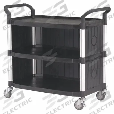 APPROVED VENDOR Enclosed Cart: Enclosed, 400 lb Max Load Capacity, 3 Shelves - Enclosed Plastic Carts