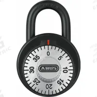 ABUS Combination Padlock: Dial Combo, Black, Steel, Std Shackle, Steel Shackle (MPN 990028). Key specifications — Dial Color: Black; Brand: ABUS.