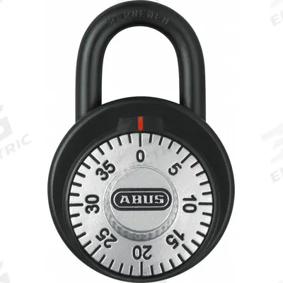ABUS Combination Padlock: Dial Combo, Black, Steel, Std Shackle - Standard Shackle Combination Padlocks