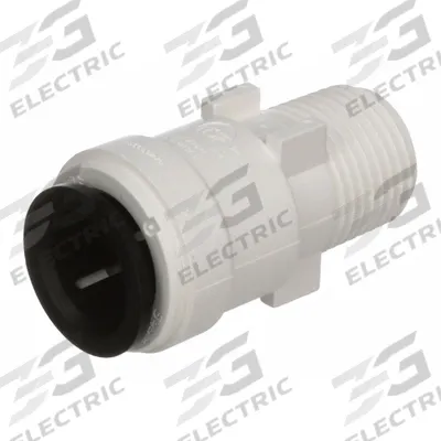 WATTS Push-Fit Adapter Fitting: 1/2 in OD x 1/2 in Pipe Size, Push-to-Connect x MNPT - Polysulfone Push-to-Connect Tube Fittings