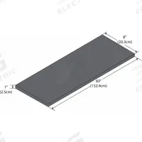 Shelf: 8 in Overall Lg, 5 ft Overall Wd, 1 in Overall Ht, Phenolic, Black (MPN GRPS0860). Key specifications — Material: Phenolic; Brand: INSTOCK.