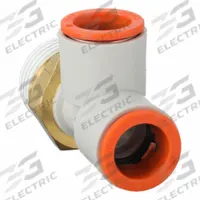 SMC Push-Fit Tee Fitting: 1/2 in Pipe x 1/2 in OD x 1/2 in OD Size, 53 13/16 mm Overall Lg, White (MPN KQ2Y13-37AS). Key specifications — Brand: SMC.