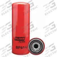 BALDWIN FILTERS Fuel Filter: Spin-On, 3 11/16 in Outside Dia, 1"-14 Thread Size, Cellulose, BF614. Key specifications — attr1137520: BF614; attr434022: BALDWIN FILTERS; attr427730: Cellulose; attr427731: G381-A Integral Gasket; attr1017112: Buses; attr1017113: Freightliner.