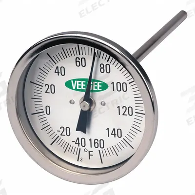 VEE GEE Soil Dial Thermometer: -40°F to 160°F, +/- 2°F, 12 in Stem Lg - Dial Thermometers for Soil