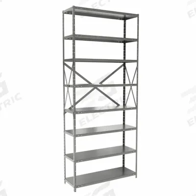 HALLOWELL Metal Shelving: Standalone, Medium-Duty, 36 in x 12 in, 84 in Overall Ht - Medium-Duty Standalone Open Metal Shelving