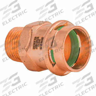 QUICKFITTING SUREPRESS Press Copper MNPT Adapter: 3/4 in CTS x 1/2 in Pipe size - Plumbing Copper & Bronze Press Tube Fittings with Seal Window