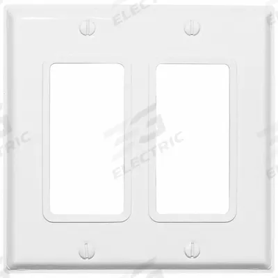LEVITON Wall Plate: Decorator-Rocker, 2 Gang, White - Cleanroom-Rated Gasketed Wall Plates