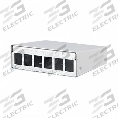 METZ CONNECT RJ45 Housing: Surface, Steel, RJ45, 6 Ports - Voice & Data Housings, Panels & Connector Components