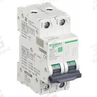 SCHNEIDER IEC Supplementary Protector: 6 A Amps, 500V DC, 5kA at 250V DC, Screw Clamp, C60H-DC, B (MPN M9U11206). Key specifications — Terminal Connection: Screw Clamp; AC Voltage Rating: Not Rated; Curve Type: B; DC Voltage Rating: 500V DC; Max. AIR Rating: 5kA at 250V DC; Series: C60H-DC; Brand: SCHNEIDER.