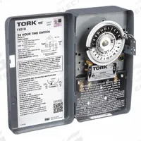 TORK Electromechanical Timer: 24 hr, 120V AC, SPST, Mechanical (MPN 1101B). Key specifications — Body Material: Metal; Indoor/Outdoor Usage: Indoor; Mounting Style: Surface; Brand: TORK.