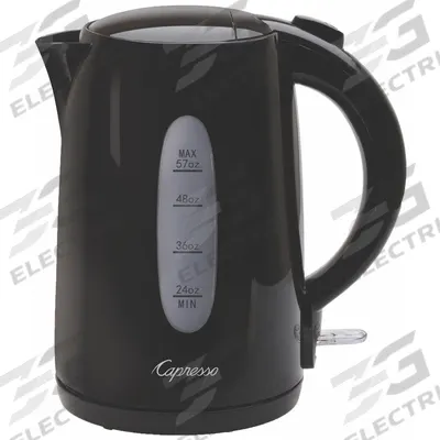 CAPRESSO Electric Water Kettle: 1.7 L Capacity, Black, Auto Shut-Off - Electric Kettles