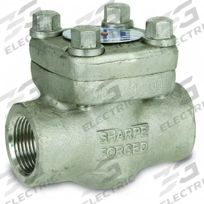 SHARPE Check Valve: Piston, Inline Valve Body, 3/4 in Pipe Size, FNPSM x FNPSM - Forged Steel Inline Piston Check Valves