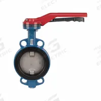 GHIBSON Butterfly Valve: 5 in Pipe Size, Concentric, 250 psi Max. Pressure (CWP), Wafer, FKM, Buna-N (MPN 530S-5). Key specifications — Brand: GHIBSON; Handle Type: Lever; Disc Material: Stainless Steel.