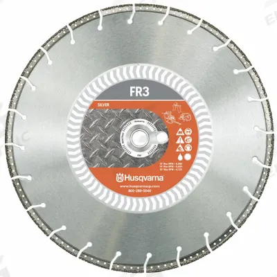 HUSQVARNA Diamond Saw Blade: Concrete/Ductile Iron, 16 in Blade Dia., 1 in Arbor Size - Concrete & Asphalt-Cutting Blades