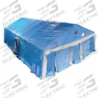 FSI Portable Medical Tent: 40 ft Overall Lg, 24 ft Overall Wd, 11 ft Overall Ht, Nylon/PVC, Blue (MPN F-SCSS7500-IS). Key specifications — attr1055387: Stakes; attr1055401: Portable Medical Tent; attr1055372: FSI.