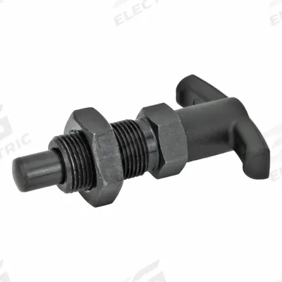 JW WINCO Indexing Plungers with T-Handle: Nonlocking, Steel Body & Plunger, M20x1.5 - Nonlocking T-Handle Indexing Plungers with Jam Nut
