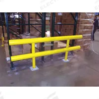 APPROVED VENDOR Guard Rail System: Straight, 42 in Top Rail Ht, 1 in Mounting Hole Dia, Guardrail (MPN SGR-2-096-42-P). Key specifications — Color: Yellow; Material: Steel; Rail Mounting Style: Floor Mounted; Includes Mid-Rail: Mid-Rail Included.