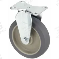 APPROVED VENDOR Plate Caster: Rigid, No Brake, Rubber, 5 in Wheel Dia., 1 1/4 in Wheel Wd, Slot (MPN P12R-PRP050B-12). Key specifications — Brand: APPROVED VENDOR; Wheel/Tread Color: Gray; Roll Up: Rigid.