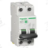 SCHNEIDER IEC Supplementary Protector: 3 A Amps, 500V DC, 5kA at 250V DC, Screw Clamp, C60H-DC, C (MPN M9U21203). Key specifications — Terminal Connection: Screw Clamp; AC Voltage Rating: Not Rated; Curve Type: C; DC Voltage Rating: 500V DC; Max. AIR Rating: 5kA at 250V DC; Series: C60H-DC; Brand: SCHNEIDER.