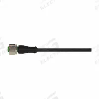 Cordset: M12 Female Straight X Bare Wire, 4 Pins, Black, PUR, 10 m Cable Lg, 4 A Max Current (A) (MPN 7000-12221-6341000). Key specifications — Cable Jacket Color: Black; End 1 Gender: Female; End 1 Mounting Orientation: Straight; End 2 Connection Type: Bare Wire; IP Rating: IP66K; Brand: MURRELEKTRONIK; Wire Size: 22 AWG; Cable Jacket Material: PUR.