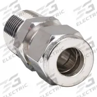 PARKER Compression Fitting Adapter: 1/2 in OD x 1/2 in Pipe Fitting Size, Compression x MNPT (MPN 8MSC8N-316). Key specifications — Compatible Fitting Brands: Parker A-LOK; Brand: PARKER.