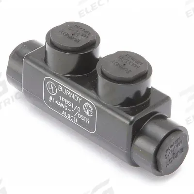 BURNDY Multitap Connector: 2 Port, In-Line Entry, 14 AWG – 1/0 AWG Wire Size - Dry-Location In-Line Entry Multitap Connectors
