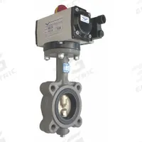 MILWAUKEE VALVE Pneumatically Actuated Butterfly Valve: For Water Media, Air to Spring, Ductile Iron (MPN GLB33E D 3). Key specifications — Brand: MILWAUKEE VALVE; Pilot Solenoid Voltage: Not Included.