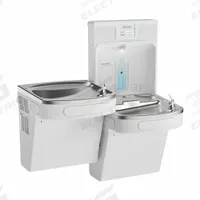 ELKAY Drinking Fountain with Bottle Filler: On-Wall, 8 gph @ 50°F, Stainless Steel, White (MPN LZSTL8WSAP). Key specifications — Brand: ELKAY; Housing Material: Stainless Steel; Filter Access: Bottom Panel Access; Housing Finish: Arctic White; Chilling Capacity: 8 gph @ 50°F; Housing Color: White.