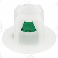 CHICAGO FAUCETS Insert: 1.5 gpm Flow Rate, Laminar Flow Outlet, Plastic, Green/White Finish, Male (MPN 50-043KJKABNF). Key specifications — Material: Plastic; Product Type: Insert; Connection Size: 19/32"; Brand: CHICAGO FAUCETS.