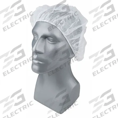 CONDOR Bouffant Cap: Gen Use, Polypropylene, Flat Bouffant, White, 24 in Dia, Box - Bouffants