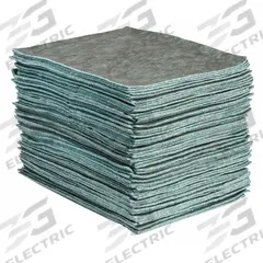 BRADY SPC ABSORBENTS Sorbent Pad: 40 oz Volume Absorbed Per Pad, Cellulose, Perforated, Box, 100 PK (MPN RFP300). Key specifications — Brand: BRADY SPC ABSORBENTS; Perforated: Perforated; Material: Cellulose.