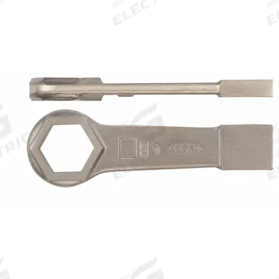 AMPCO Striking Wrench: Aluminum/Bronze, Natural, 1 5/16 in Head Size - SAE, Straight Handle, 6-Point, Nonsparking, Striking Box End Wrenches