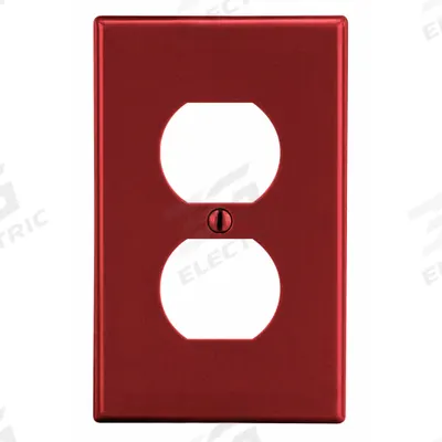 HUBBELL Wall Plate: Duplex Outlet, 1 Gang, Red - General Purpose Wall Plates