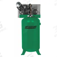 SPEEDAIRE Electric Air Compressor: 5 hp, 2 Stage, Vertical, 80 gal, 13.7 cfm, 175 psi, 208-230V AC (MPN 35WC83). Key specifications — attr48430: SPEEDAIRE; attr48445: 60 Hz; attr48448: Manual Drain Valve; attr48450: 208-230V AC; attr48474: Three; attr48487: Vertical.