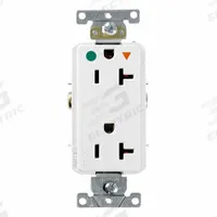 LEVITON Isolated Ground Duplex Receptacle Outlet: Hospital Grade, Duplex, 5-20R, White, 125V AC (MPN D8300-IGW)