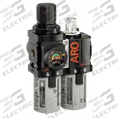 ARO Filter/Regulator/Lubricator: 3/8 in NPT, 96 cfm, 250 psi Max Op Pressure, 5 micron, 2000 Series (MPN C38331-610). Key specifications — attr109588: 2000; attr109524: ARO.