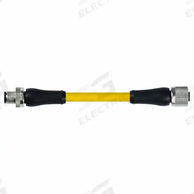 MURRELEKTRONIK Cordset: M12 Male Straight X M12 Female Straight, 4 Pins, Yellow, TPE - Double-Ended Cordsets with TPE Jacket for Heaviest-Duty Applications