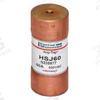 MERSEN Fuse: HSJ Series, Class J, Cylindrical Body, Very-Fast-Acting, 60 A, 600 V AC, 500 V DC (MPN HSJ60). Key specifications — Series: HSJ; Brand: MERSEN.