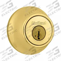 KWIKSET Single Cylinder Deadbolt: Cylindrical, 1 3/4 in Door Thick - Max, Brass (MPN 660-3-SMT-RCAL-RCS/5303-K3). Key specifications — ADA Compliant: No; Brand: KWIKSET; Finish: Bright Brass, Clear Coated; Keyway Type: Kwikset KW1; Includes Core: Core Included.