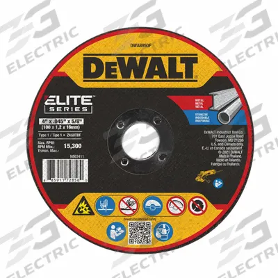 DEWALT Abrasive Cut-Off Wheel: Type 1, 4" x 0.045" x 5/8", Zirconia Alumina, 60 Grit - High-Performance Cut-Off Wheels for Carbon & Stainless Steel