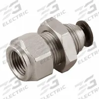 AIGNEP Push To Connect Fitting: 6 mm OD x 1/4 in Pipe Size, Push-to-Connect x FBSPP, Brass, Silver (MPN 50055N-6-1/4). Key specifications — Brand: AIGNEP; Thread Size A: 1/4".