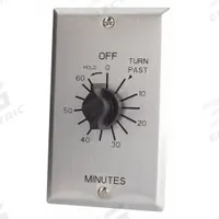 TORK Spring-Wound Timer: 1 hr Max, 10 min Min, SPDT, 125V AC, Wall Plate Included, Silver (MPN C560MH). Key specifications — Brand: TORK; Includes Hold: Hold Included.