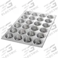 CHICAGO METALLIC Muffin Pan: Aluminum, 24 Slots, 14 1/8 in Overall Wd, 1 3/8 in Overall Dp, Silver (MPN 46520). Key specifications — Pan Style: Cupcake Pan; Brand: CHICAGO METALLIC; Color: Silver; Material: Aluminum; NSF Certified: No; Number of Slots: 24.