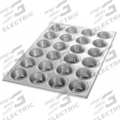 CHICAGO METALLIC Muffin Pan: Aluminum, 24 Slots, 14 1/8 in Overall Wd, 1 3/8 in Overall Dp, Silver (MPN 46520). Key specifications — Pan Style: Cupcake Pan; Brand: CHICAGO METALLIC; Color: Silver; Material: Aluminum; NSF Certified: No; Number of Slots: 24.
