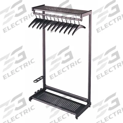 QUARTET Garment Rack: Rod Design (No ) Hooks, 1 Rod Rods, 61 1/2 in Overall Ht - Garment Racks