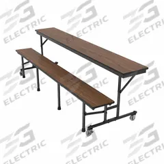PALMER HAMILTON Convertible Bench Table: Walnut, 30 1/8 in Overall Wd, 29 in Overall Ht (MPN 34M21291508-MWTB)