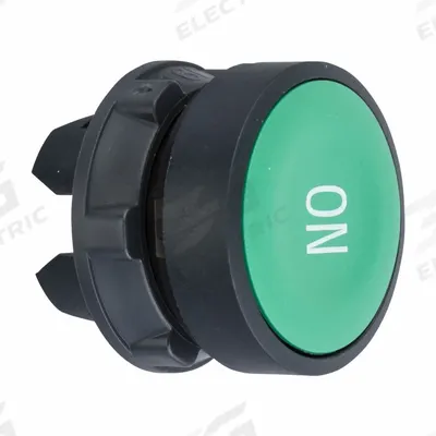 SCHNEIDER Flush Push Button: Green, 22 mm Mounting Size, Non-Metallic - Flush-Mount & Recessed Push-Button Operators