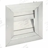 10.75"H-W 4.5"L Aluminum Backdraft Dampr: For 8 in Fan, Single Panel, 10 3/4 in H, 10 3/4 in W, Wall (MPN 4HX72). Key specifications — Airflow Direction: Vertical; Blade Type: Flat Blade; Brand: DAYTON; Maximum Air Velocity: 2250 fpm; Mounting Position: Vertical.